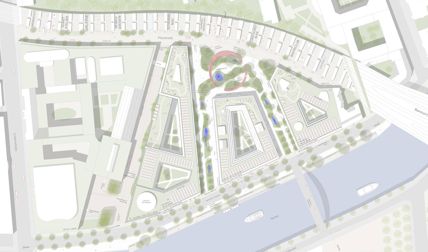Wettbewerb Luisenblock, Berlin — Lageplan
